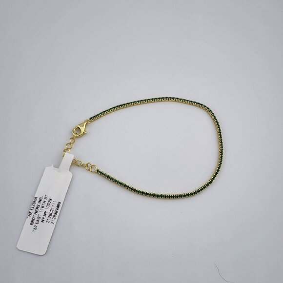 Luxurious 925 Silver Bracelet with Multi Green Stones – Brand New with Tags - Picture 3 of 10